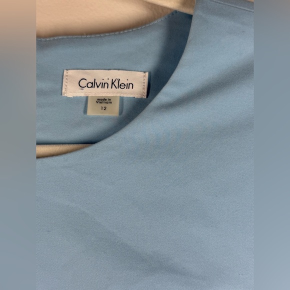 Calvin‎ Klein Women’s Midi Light Blue Sleeveless Sheath Dress Size 12 - Picture 5 of 9
